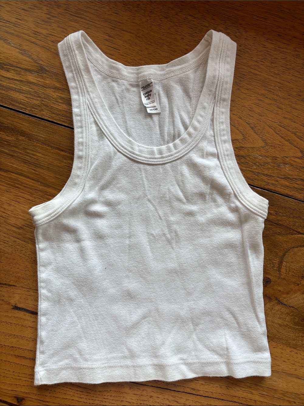 Los Angeles Apparel White Ribbed Tank Top